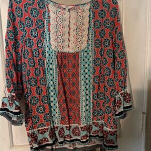 Crown & Ivy Multicolor Boho Blouse